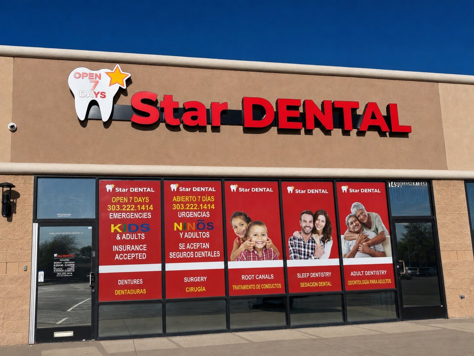 Fachada de Star Dental en 1490 South Sheridan Boulevard, Denver, Colorado